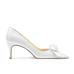 Bow High Heels Women's New Sweet Pointed Stiletto Comfortable Patent Leather Women's Shoes