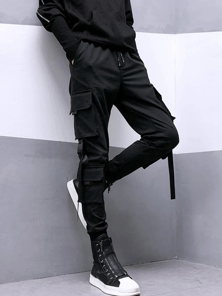 New 2025 Black Cargo Pants Men Summer Hip Hop Streetwear Harajuku Pockets Harem Trousers Joggers Pant Man and Women