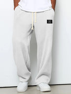 Men's spring-autumn trendy brand loose-fitting stretchy straight-leg sweatpants. Waffle fabric. Micro-bouncy sporty casual pants
