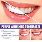 Purple whitening toothpaste, deep cleaning, stain removal, fresh breathing, daily household essential oral care, 30ml