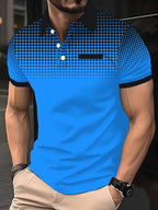 Summer men's Lapel short-sleeved T-shirt, Contrasting Polka Dot Shirt Polo Sport Golf Business Thin Polo