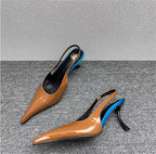Women's Designer Heels Patent Leather Pointed Toe Sculptural Thin High Heels Sandals Pumps Runway Chic Luxury Party Dress Shoes