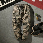 Camouflage Cargo Pants Men Cotton Streetwear Korean Hip Hop Joggers 7XL Loose Fit Casual Trousers Multi-Pockets Elastic Waist