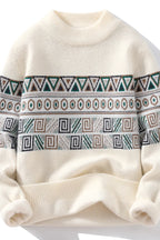 Men's Fashion stripe pattern Sweaters 2024 Autumn/Winter Loose Knittwear Men sweater youth Thick Warm wool pullovers M-4XL ﻿