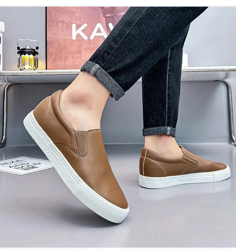 Men's Casual Shoes Grey Brown Flat Bottomed Casual Board Shoes Mens Loafers Man Shoes Casual Sneakers Men
