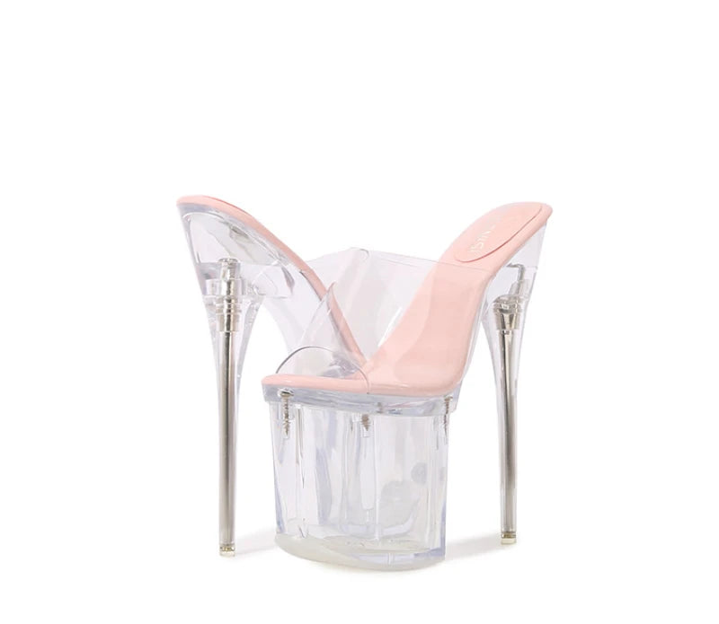 Fashion Crystal Car Model Nightclub Princess Extra Slim Heels Waterproof Platform Hatred Sky High Transparent Super High Sandals