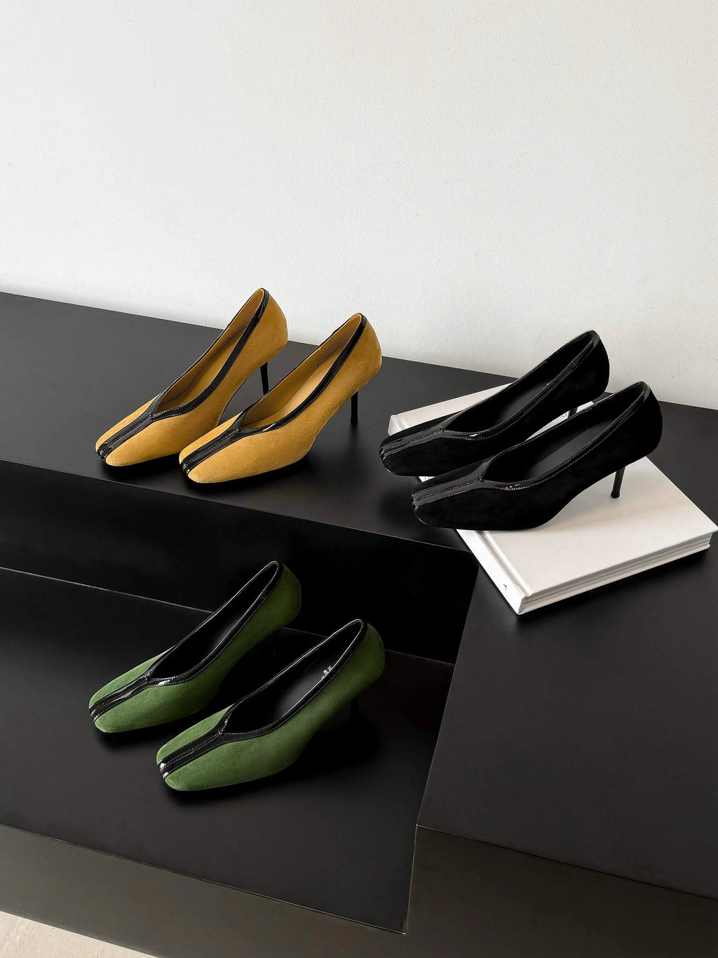 Krazing Pot Superstar Kid Suede Shallow Square Toe High Heels Spring Autumn Shoes Office Lady Party Wedding Dress Women Pumps