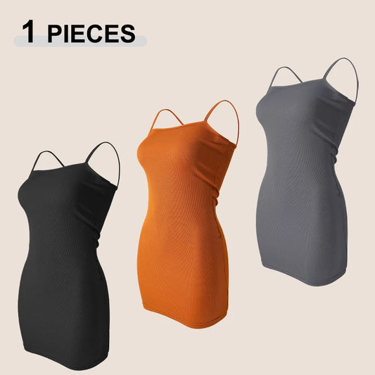 New Summer Stretch Mini Dress 2026 Women Sexy Bodycon Skirt Strap Beach Outfit Tight Wrap Hip Dress Sleeveless Camisole Sundress