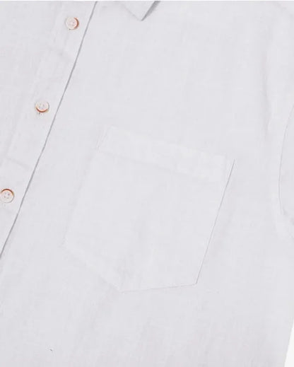 Men's Cotton Linen Short Sleeve Shirt Casual Button Down Shirt with Pocket Summer Beach Breathable Loose Tops Large size S-6XL
