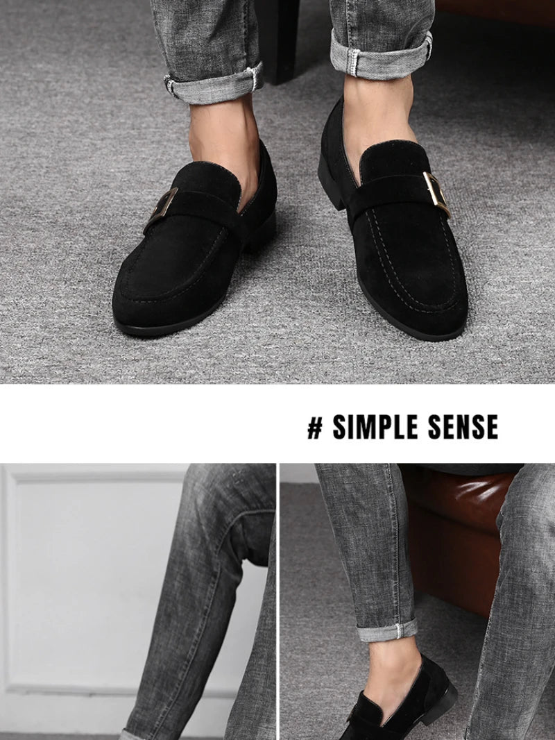 Mens Fashion Black Leather Shoes Autumn British Style Formal Business Footwear Low Top Commute Style Dress Shoes For Suits