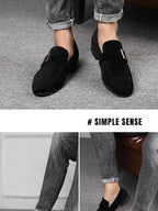 Mens Fashion Black Leather Shoes Autumn British Style Formal Business Footwear Low Top Commute Style Dress Shoes For Suits