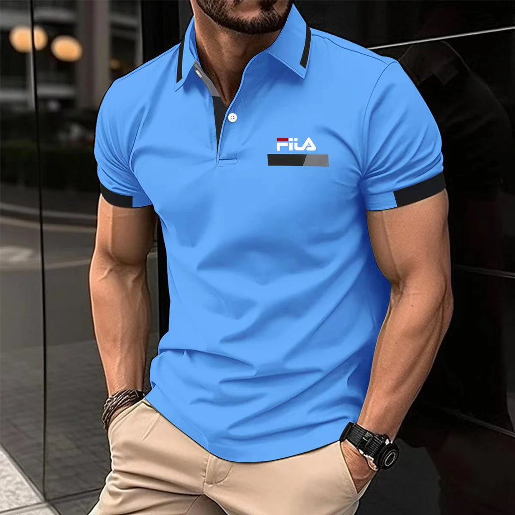 Men's Short Sleeve Polo Shirt Contrast Collar Cuff Design Casual Business Golf T Shirt For Man men's Polo Shirts Mens Clothing
