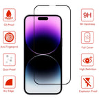 3 Pieces Tempered Glass for iPhone 17 16 15 14 13 12 11 Pro Max Screen Protector for iPhone 17E 16E 12 13 Mini Film with Black Edge