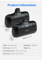 Portable Charger 5000mAh Fast Charging Mini Power Bank Type C for HUAWEI iPhone Samsung Xiaomi Redmi External Battery Powerbank