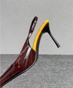 Women's Designer Heels Patent Leather Pointed Toe Sculptural Thin High Heels Sandals Pumps Runway Chic Luxury Party Dress Shoes