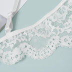 Bra for Women Bra and Panty Set Thongs Push-up Sexy Lingeire Eroitc Underwear Transparent Lace Belt Steel Ring Three-point Set