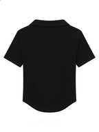 Summer women's white short sleeved POLO T shirt loose and comfortable soft vacation punk style