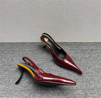 Women's Designer Heels Patent Leather Pointed Toe Sculptural Thin High Heels Sandals Pumps Runway Chic Luxury Party Dress Shoes