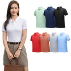 2026 NEW Solid Polo Shirts Womens Commuting Basics T-Shirts Comfy Button Shirt Solid Sport Tops Office Daily  Womans Clothes