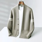 Autumn And Winter New Casual Wool Knit Cardigan Men's Fashion V-Neck Solid Color Shirt Loose Sweater Coat