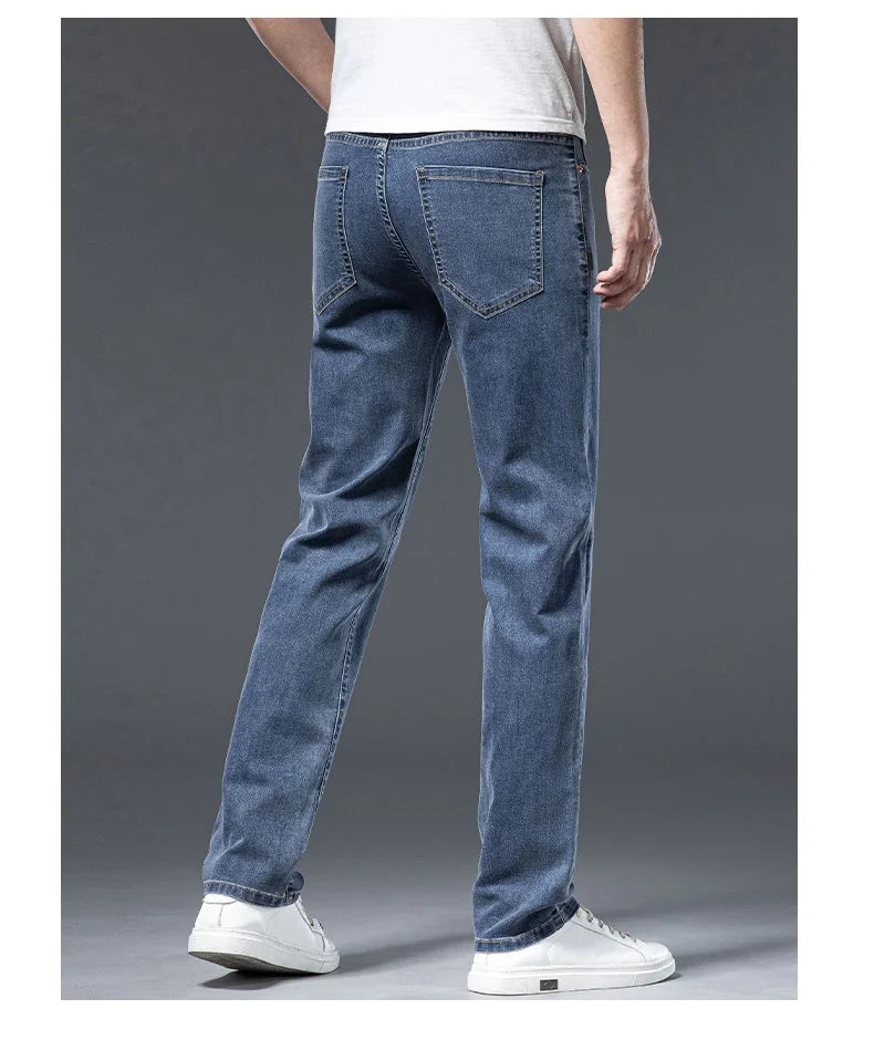 2026 Y2k Pants Men Thin Lyocell Spring Summer Classic Korean Youthful Vitality Men's  Jeans Lightweight Stretch Trousers