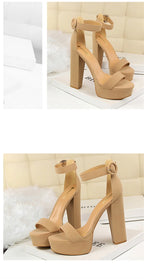 Brand Elegant Sandals Women High Heels Pumps Super High Heel 13cm Women'S Banquet Sandals Waterproof Platform Toe Sandals