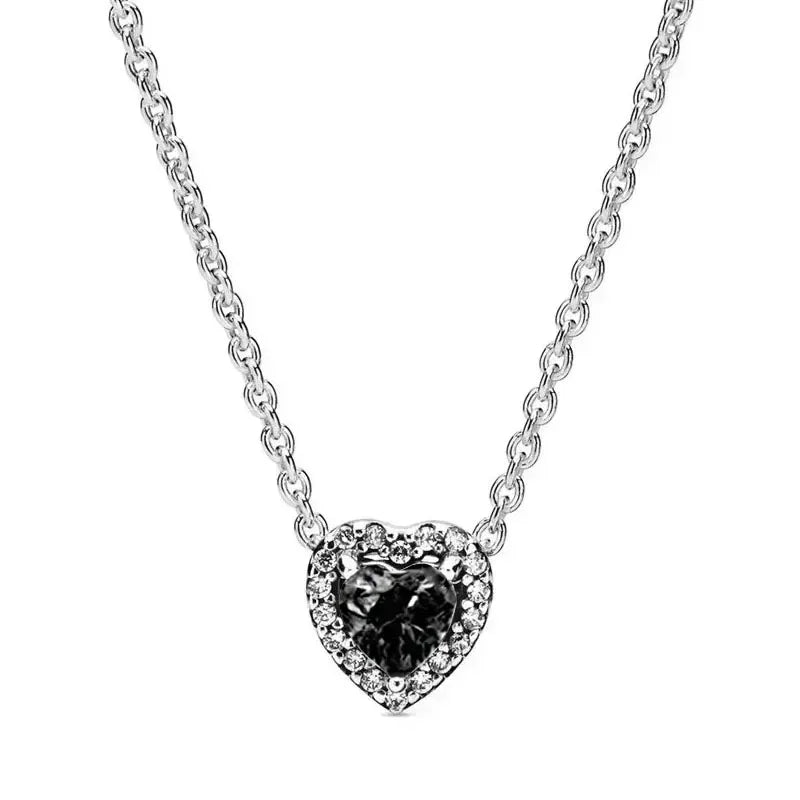 925 sterling silver heart-shaped ring necklace earrings sparkling luxury crystal women's jewelry set holiday surprise gift