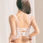 French Embroidery Lace Women's Bra Set Top Sweet Female Wedding White Bralette Vest Sexy Corset Bras Comfortable Intimates