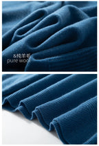 Autumn and winter new 100% pure wool men's semi-turtle neck loose knit solid color Joker casual knit bottoming shirt.