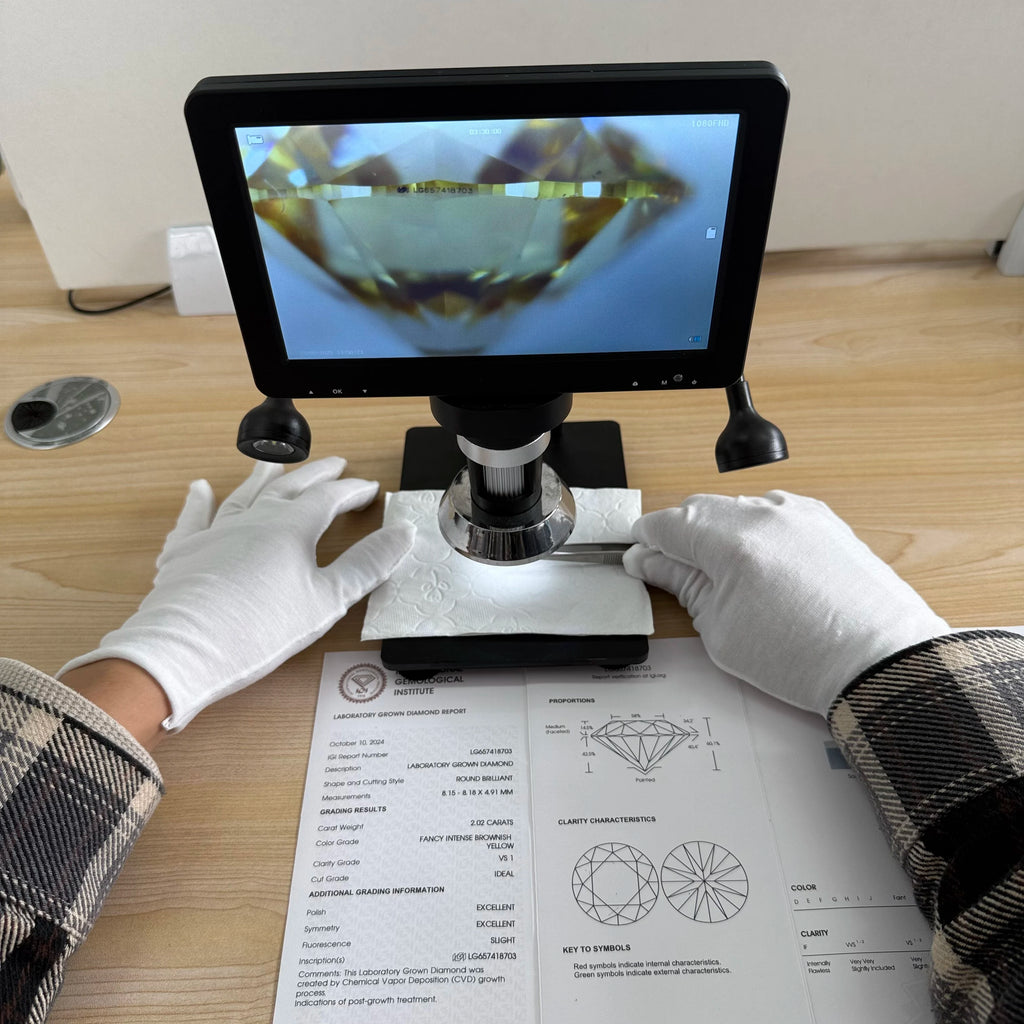 1.0-2.0ct Yellow Round Cut Lab Created Diamonds VS1/VS2 Fancy Yellow Lab Grown Diamond For Custom Jewelry IGI Certificate