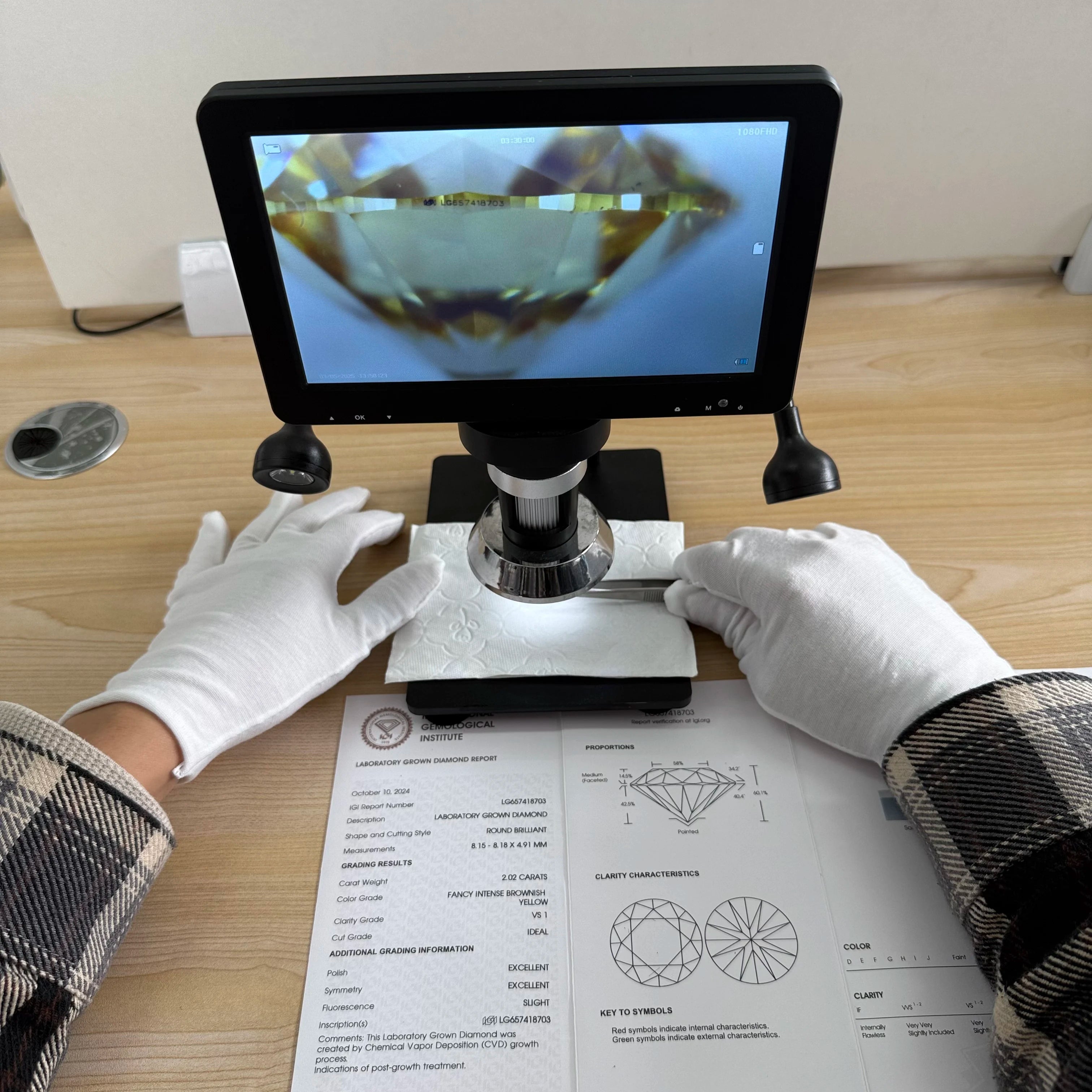 1.0-2.0ct Yellow Round Cut Lab Created Diamonds VS1/VS2 Fancy Yellow Lab Grown Diamond For Custom Jewelry IGI Certificate