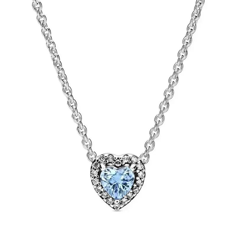925 sterling silver heart-shaped ring necklace earrings sparkling luxury crystal women's jewelry set holiday surprise gift
