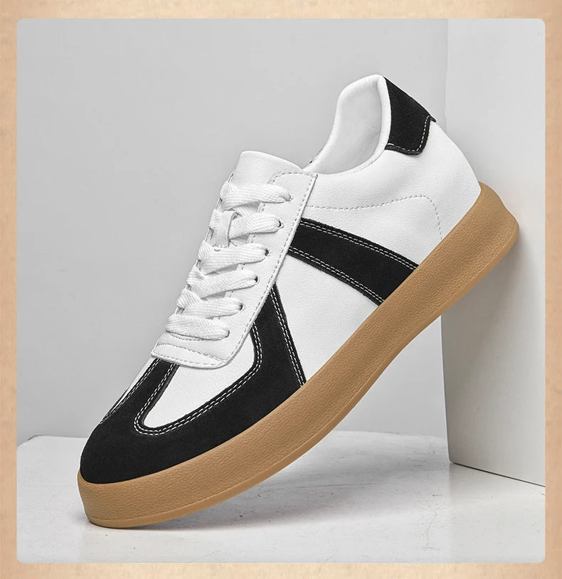 Invisible Height-Increasing Shoes 8cm German Training Shoes for Men, Summer Breathable Casual Sneakers, Genuine Leather Retro Versatile Forrest Gump Shoes 6cm