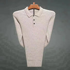 Men's 100% Mink Cashmere Large Size Sweaters Autumn Winter Solid POLO-neck Casual Knit Pullovers Long Sleeve Warm Jumper to