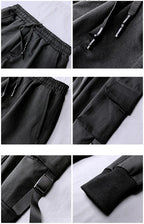 New 2025 Black Cargo Pants Men Summer Hip Hop Streetwear Harajuku Pockets Harem Trousers Joggers Pant Man and Women