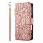 Compatible with iPhone 17/16e/15/14/13/12 Pro Max 16 Plus Lanyard Zipper Wallet Case Dual Card Holder Flip Stand Magnetic Buckle