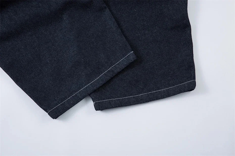 【Mirrordust】Pleated Baggy Jeans Men Loose Wide Leg Jeans Trousers Streetwear Harajuku Hip Hop Jeans Denim Pants