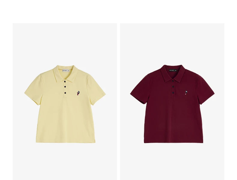 TOYOUTH Women Polo Shirt 2026 Summer New Breathable Short Sleeve Versatile Pullover Tops