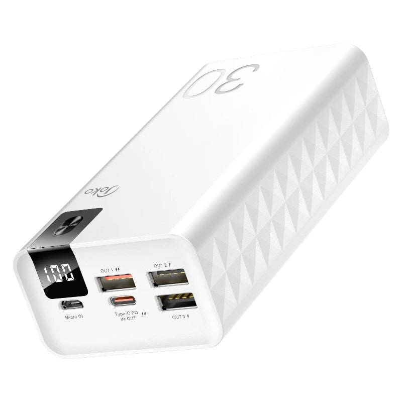 Power Bank 30000mAh PD 20W Fast Charging Portable Powerbank USB PoverBank External Battery Charger For VIVO Xiaomi Huawei Oppo