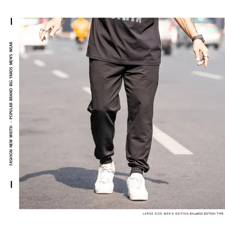 Mens Joggers Pants Summer Streetwear Oversized Black Loose Fit Casual Trousers Plus Size Elastic Waist Baggy Sweatpants Male