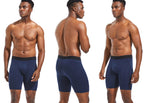 4pcs Long Men's Underpants Sports Leggings Boxer Shorts Mens Polyester Underwear Man Quick-Drying Boxer for Men Bottom Shorts