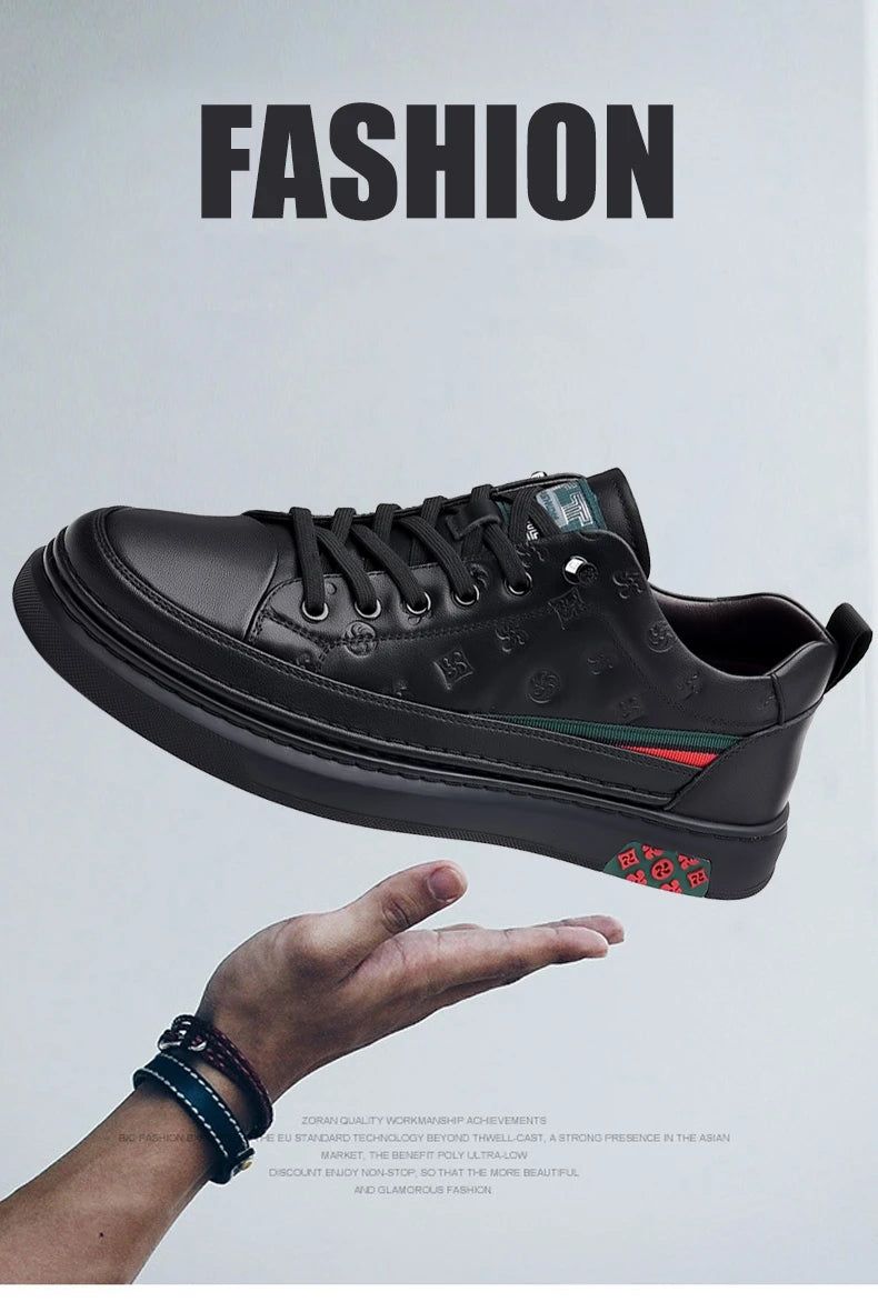 Spring Autumn Flat /5cm Elevator Shoes Men Casual Genuine Leather Sneakers Leisure Height Increase Breathable Men Loafers Trendy