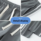 Summer New Men Sweatpants Joggers Straight Pants Neutral Breathable Loose Outdoor Quick Drying Fabric Striped Casual Trouser
