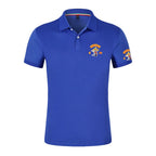 MC Bandidos Men's Fitness Casual Sports Gym Running Sports Elastic Short-sleeved Polo Shirt Lapel Men's Slim Fit V-Neck T-shirt