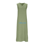 Q1FA Summer Dresses for Women Cotton Linen Maxi Dress Casual Sleeveless Long Sundress Vacation Outfits