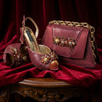 New Elegant 2026 Lilac Peep Toe Women Heels with Diamond Accents - Italian Design Matching Pumps and Bag Set for Parties