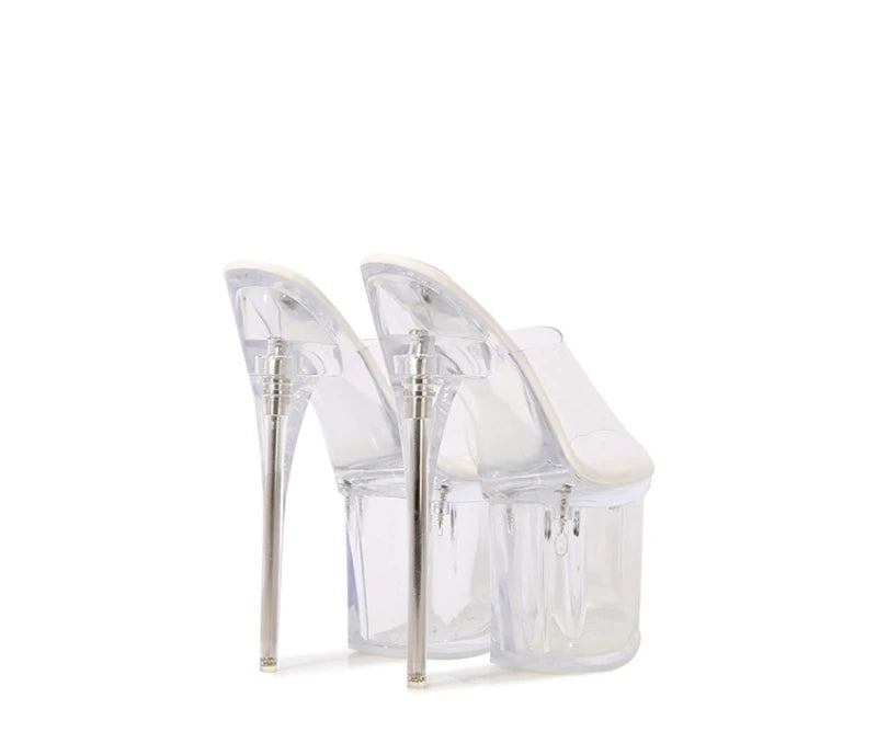 Fashion Crystal Car Model Nightclub Princess Extra Slim Heels Waterproof Platform Hatred Sky High Transparent Super High Sandals