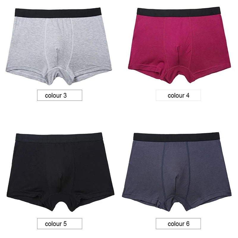 6pcs/Set Black Boxer Men Underwear Bamboo Men's Panties Shorts Breathable Underpants Man Comfortable Sexy Boxers & Briefs Men