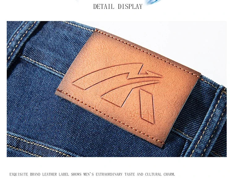 2026 Stretch Men's Fitted Straight Jeans Korean Youthful Vitality Spring Summer Thin Breathable Cotton  Lightweight Trousers
