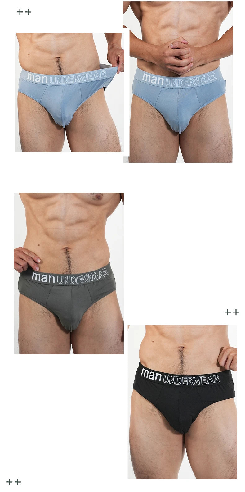 2pcs Fashion Mens Sports Briefs Sexy Triangle Short Panties Simple Male Underwear Everyday Comfortable Underpants Free Shipping